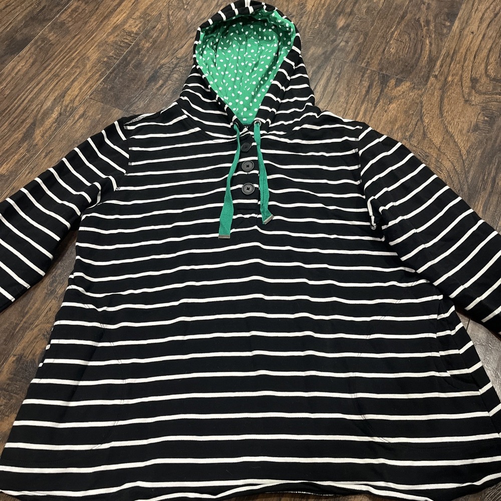 Susan Graver Weekend Hoodie 3-Button‎ Pullover Sweater Cozy Warm